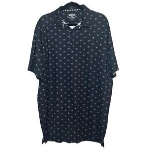 Tattoo Golf Men’s Micro Skull Cool Stretch Polo Black Size 2XL